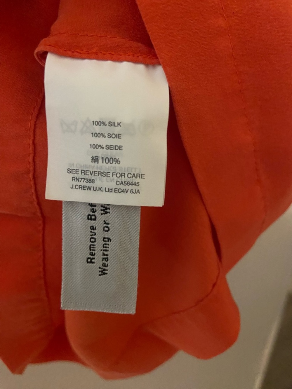 J. Crew Bright Orange Ruffle Cold-Shoulder Camisole - Picture 3 of 5